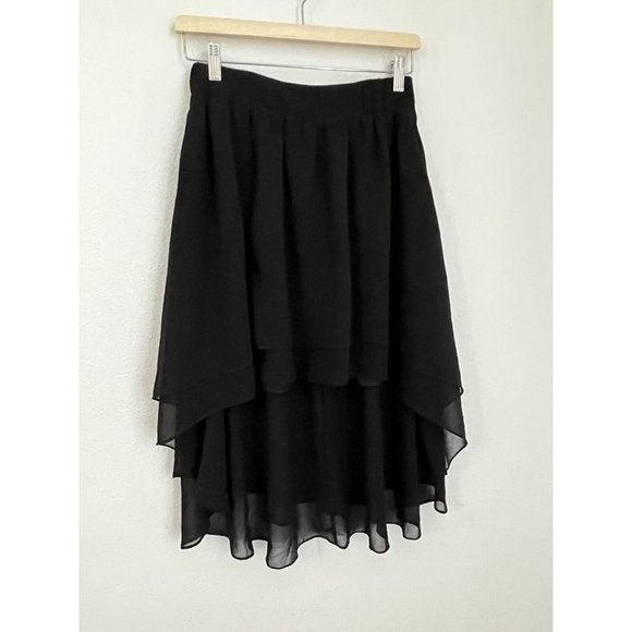 Staring at Stars Dresses & Skirts - Arthropolgie Staring At Stars Hi-Low Skirt Layered Sheer Chiffon Size S Black